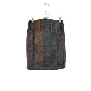 EXPRESS Pencil Skirt Charcoal Heathered Button Detail‎ Business Casual Size 6